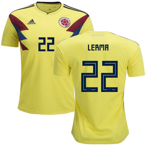 Colombia #22 Lerma Home Soccer Country Jersey